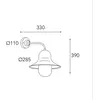 Moretti Luce Applique d'extérieur Campanula 2090 laiton vieilli profon...