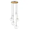 Ideallux Ideal Lux Suspension Equinoxe 6 lampes couleur laiton verre clair