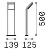Ideal lux style borne extérieure led intégrée 50cm noir 1050lm 3000k ip54