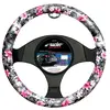 Couvre volant fleur de Simoni Racing - 37-39cm - Noir / Rose SRCVT36
