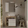LC Mobili Meuble salle de bain sur pieds Ancona 2 Tiroirs 3 niches  avec vasque à poser  78 cm
