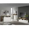 3S. x Home Buffet 4 portes blanc lacqué brillant bois mercure