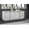 Subleem Buffet 4 Portes - Marbre blanc - L 180 x P 43 x H 70 Cm - MARMO