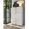 3S. x Home Meuble de rangement Damano 2 Portes Laqué Blanc Brillant 4 étageres L78xH 116 cm