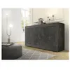 CALICOSY Buffet 3 portes - L160 cm - 160 cm X 42 cm X 85,8 cm - INITIAL - Noir