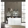 VENTE-UNIQUE Buffet SEFRO - 4 portes et 4 niches - Blanc laqué et béton