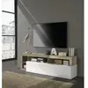 Maestro Meuble tv sefro - 1 porte et 4 niches - blanc laqué et chêne 20903001P