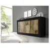CALICOSY Buffet 3 portes - L160 cm - 160 cm X 42 cm X 85,8 cm - INITIAL - Noir mat