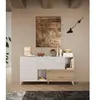 VENTE-UNIQUE Buffet avec 2 portes, 2 tiroirs et 2 niches - Naturel et blanc laqué - DONALA