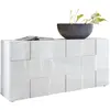 Subleem Buffet 3 Portes - Blanc Laque brillant - L181xP42xH84 cm - MILANO TU