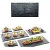 10 Assiettes Ardoise Pvc 30 X 15,8 Cm
