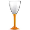 Paquet de 10 Verres montés, pied translucide ORANGE