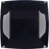 Paquet 8 Assiettes à dessert plastique rigide Carré,  NOIR 18 cm