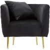 Mauro Ferretti - Fauteuil en velours Bucarest noir - 71x76x74 cm T.U