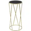 Mauro Ferretti Table ronde en métal doré Ø 35x75 cm