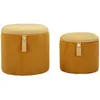 Pouf moutarde avec ensemble de récipients 2 pcs cm ø 38x38-32x28