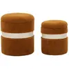 Pouf avec récipient marron lot de 2 pcs cm ø 40x47-32x38
