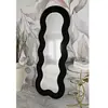 Miroir mural avec cadre en peluche noir cm 60x4x160 066136000N