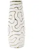 MAURO FERRETTI Vase décoratif en céramique blanche et dorée ø 14,5x39,5 cm