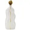 MAURO FERRETTI Vase décoratif en céramique blanc et doré 19,5x10x50 cm
