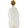 Vase décoratif en céramique blanc et doré 16x8x40 cm