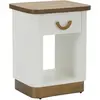 Mauro Ferretti Table de chevet en bois blanc et marron 48x40x62 cm