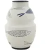 MAURO FERRETTI Vase en céramique blanche avec poisson ø 15x24 cm
