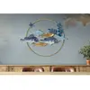 Panneau mural décoratif 3d en métal multicolore 77x5x63 cm.