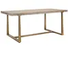 MAURO FERRETTI Table à manger rectangulaire en bois et métal marron 180x90x78 cm
