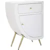 Mauro Ferretti Table de chevet en bois blanc 60x32x79 cm