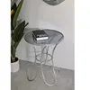 MAURO FERRETTI Petite table en métal argenté ø 56x68 cm