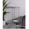 MAURO FERRETTI Petite table en métal argenté ø 40x76 cm