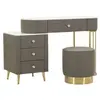 MAURO FERRETTI Coiffeuse en pcv gris complète avec pouf 120x40x75 cm pouf ø 36x39 cm