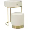 MAURO FERRETTI Table de chevetcoiffeuse avec tiroir et pouf cm ø 52x70 - ø 36x39