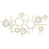 Mauro Ferretti Miroir mural géométrique en métal doré 117x4,5x61 cm