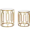 Mauro Ferretti - 2 Tables d'appoint Tory doré/blanc T.U