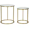 Mauro Ferretti - 2 Tables d'appoint Simply doré/blanc T.U