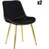 MAURO FERRETTI Chaise en métal et tissu Paris (Lot de 2) noir et doré.