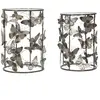 MAURO FERRETTI Lot de 2 tables en métal multicolore ø 41,3x55-35x50,3 cm
