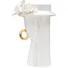 Mauro Ferretti - Vase en porcelaine Elegant blanc/doré - 15x13.3x23.5 cm T.U