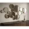 Mauro Ferretti Décoration murale avec des miroirs ronds dorés mirrors