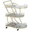 MAURO FERRETTI Chariot mélange verre marbre CM71X45.5X84.5