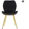 MAURO FERRETTI Chaise en métal doré et tissu Space (Lot de 2) noir et doré.