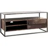 MAURO FERRETTI Meuble tv en bois marron avec étagères et porte 120x40x55 cm