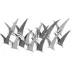 Panneau décoratif 3D en métal argenté mouettes 93x12,7x47,6 cm