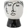 Mauro Ferretti - Vase en porcelaine Pot Face  blanc/noir -  D.14x18.2  cm T.U