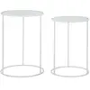 MAURO FERRETTI Lot de 2 tables en métal blanc avec papillons ø 43x60-38x55 cm