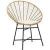 Chaise en métal et rotin avec coussin blanc bohème chic panama
