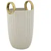 Mauro Ferretti - Vase en ceramique shopping blanc/doré - Ø 18x25 cm OS