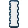 MAURO FERRETTI Miroir mural ou sur pied design ondulé en velours 60x160cm Emily - Bleu